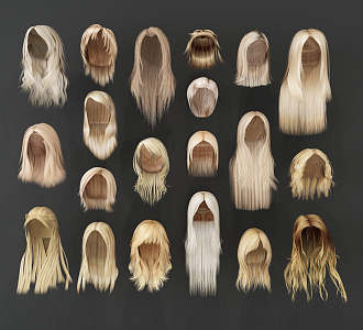 modern wig 3d model