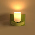 Modern Green Wall Lamp With White Lampshade Emitting Warm Soft Illumination