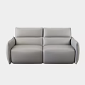 Modern Gray Leather Two Seater Sofa With Comfortable Backrest And Stylish Armrests 3d model