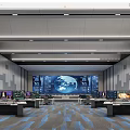 modern monitoring room command and control center 3d model