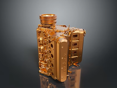 LYNKCO Golden Automotive Engine Block With Precision Design And Components 3d model