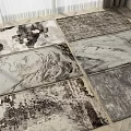Square Rugs With Abstract Black And White Patterns For Home Interior Decor 3d model