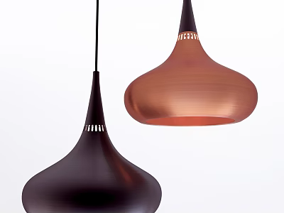 Modern Stylish Pendant Lights In Brown And Copper Tones With Sleek Contemporary Design 3d model