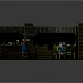 Cartoon Tavern Interior Scene With Colorful Characters Stone Walls And Wooden Floor