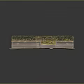 Detailed Wooden Model House With Green Yellow Vegetation Roof Windows Door And Brown Base