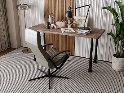 Desk and chair combination model