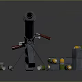 Sniper Rifle With High Power Scope Tripod And Ammunition Box With Bullets 3d model