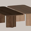 Modern Log Dining Table 3d model
