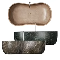 Unique Shape Marble Bathtubs In Various Colors With Faucet Design