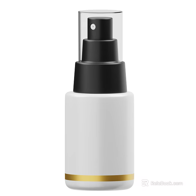 Perfume Cosmetics White Bottle With Black Spray Pump And Elegant Design 3d model 