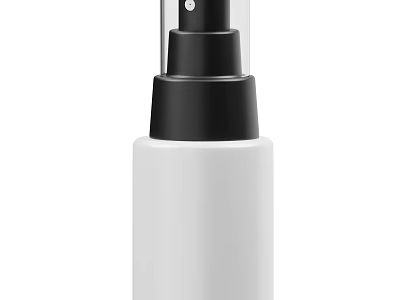 Perfume Cosmetics White Bottle With Black Spray Pump And Elegant Design 3d model