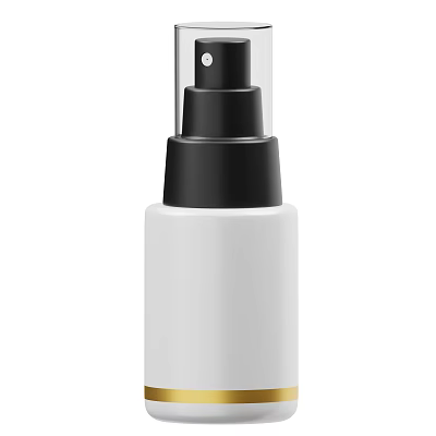 Perfume Cosmetics White Bottle With Black Spray Pump And Elegant Design 3d model