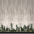 Modern Wall Washer Light Creating Wavy Light Patterns on Wall with Green Cactus Plants