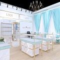 Style Jewelry Jewelry Store Blue Theme Jewelry Store Shopping Mall Counter Jewelry Store Light Luxury Jewelry Store 3d model