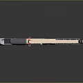Modern Tactical Weapon With Gold Silver Finish Black Magazine And Red Sight