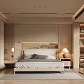 Modern Bedroom Interior Design With Neutral Tones Wooden Furniture And Decorative Art