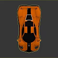 Orange and Black Sports Car with Sleek Aerodynamic Design Rear Spoiler and Sporty Exterior