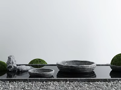 New Chinese landscape sketch waterscape sketch 3d model