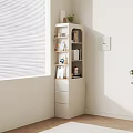 White Modern Bookcase with Multiple Shelves Books Decorative Items Near Window and Potted Plant