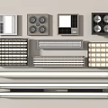 Different Air Conditioner Vent Designs Including Grid Circular And Linear Patterns 3d model