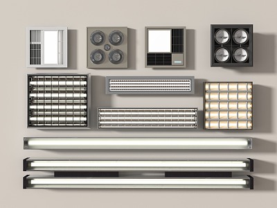 Modern Grille Lamp Embedded Grille Lamp Tube 3d model