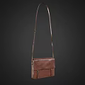 Classic Brown Leather Crossbody Bag With Adjustable Straps And Simple Design
