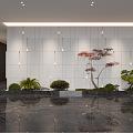 Modern hotel aisle landscaping landscape 3d model