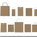Different Types Of Kraft Paper Bags With Handles And Flat Designs