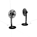 Modern Black Standing Air Conditioner Fan Design With Stable Base And Power Cord