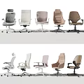 Office Chairs With Various Designs Different Colors And Modern Styles For Workspaces 3d model