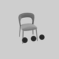 Modern Light Gray Upholstered Single Chair With Curved Backrest And Color Options