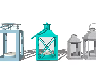 Modern candle lantern horse lantern wrought iron candle holder 3d model