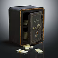 Commercial Security Safe Equipment With Open Door Stored Cash Inside And Outside