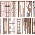 Modern Room Divider Collection With Various Geometric Patterns And Striped Designs 3d model