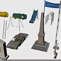 Outdoor Scenic Components With Yellow Green Tanks Slide Swing Blackridge Banner And Monument