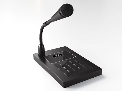 Modern Black Headphone Speaker with Base Display Screen and Control Buttons 3d model