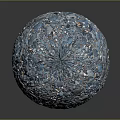 Blue Decorative Sphere Made With Small Glass Fragments And Shiny Surface Details
