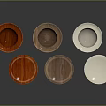 Various Colored Wooden And White Bowls And Plates For Daily Household Use