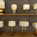 Unique Shaped Table Lamps With Diverse Creative Bases For Modern Home Shelf 3d model