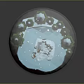 White Hemispherical Decorative Fixture With Red Base For Modern Interior Design
