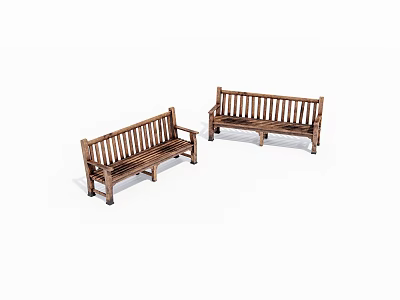 Wooden Outdoor Leisure Chairs With Backrest Armrests And Classic Design For Relaxation 3d model