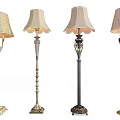 Various Stylish Floor Lamps With Decorative Bases And Elegant Shade Designs