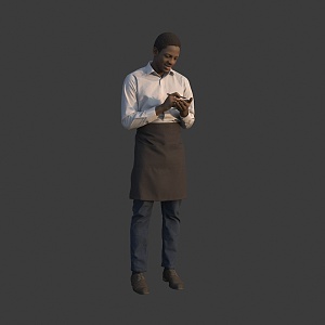 Black Waiter 3d model