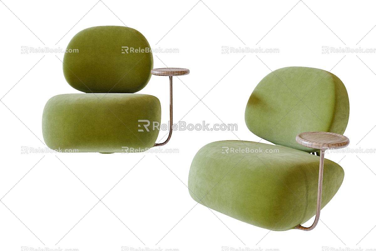 Modern Minimalist Single Sofa Simple Single Sofa Casual Sofa 3d model