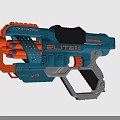 Blue and Orange Commander Slitex Toy Gun With Triple Barrel Ergonomic Grip