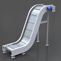 Industrial Inclined Conveyor Belt System With Metal Frame And Motorized Drive