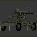 Military Artillery Weapon With Mobile Wheels And Support Structure Design 3d model