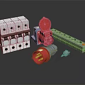 Electrical Components Collection With Circuit Breaker Socket Plug And Power Strip 3d model