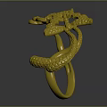 Golden Fashion Ring With Intricate Butterfly Design And Vine Branches For Elegant Style