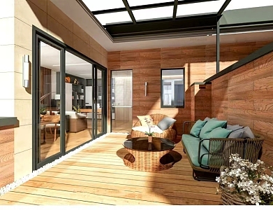 Modern Balcony Loft Sun Room Home Decoration Sun Room Balcony Loft 3d model